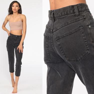 Y2K Black Jeans 28 -- Bill Blass Jeans 1990s Tapered Mom Jeans Denim Pants High Waisted Grunge Black 00s Vintage Mom Jeans Small 