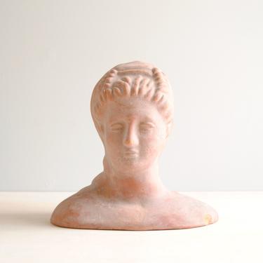 Vintage Terracotta Bust of a Woman, Statue of a Woman, Italian Pottery Bust 
