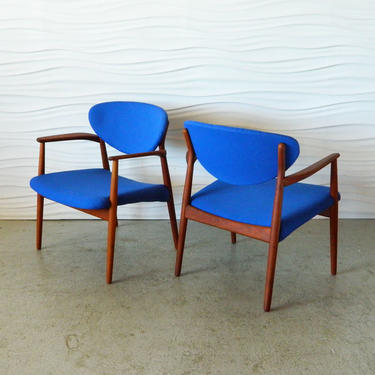 HA-C8302 Pair of Danish Teak Occasional Chairs