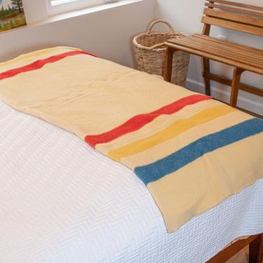 Beautiful Vintage Striped Camp Blanket 