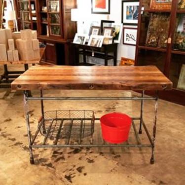 Kitchen Island. Available at Trohv DC. $850. 29.5&quot;D x 36&quot;H x 60&quot;L. #industrial #localartist #reclaimed #vintage