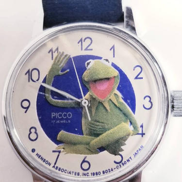 Vintage 1980 Picco Kermit the Frog wrist watch. 