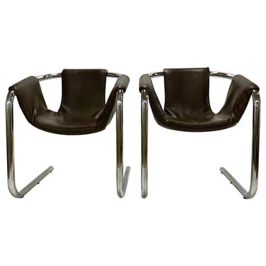 Zermatt Tubular Chrome Sling Chairs for Vecta