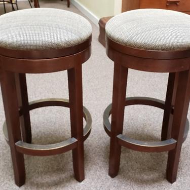 Item #MG1 Pair of Contemporary Swivel Top Counter Stools by Stickley