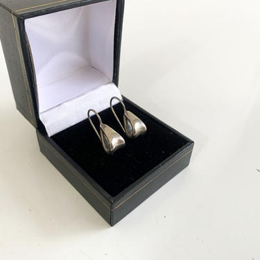 Vintage Silver Dangle Earrings Minimalist Jewelry Boho Classic 1980s Simple Everyday Pierced Small Drop Earring Bridal Teardrop Shape 