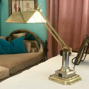Brass Banker's Desk Lamp 