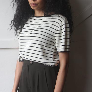 vintage striped knit sweater blouse womens medium 