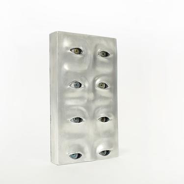 Aluminum Display With Rare 1940's Galeski Prosthetic Eyes