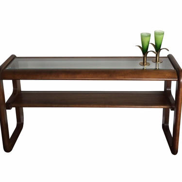 Lou Hodges Mid-Century Oak Two Tier Console - Pickup Only and Delivery to Selected Cities 