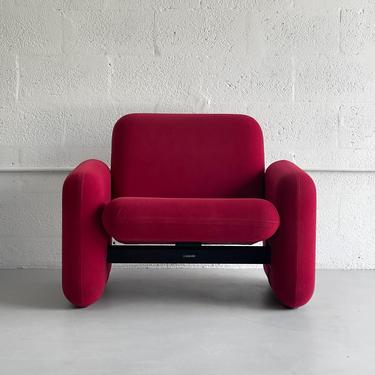 1970s Ruby Red Chiclet Club Chair by Ray Wilkes for Herman Miller
