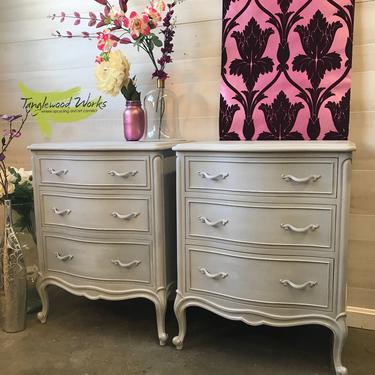 Sassy Silver French Provincial Side Tables