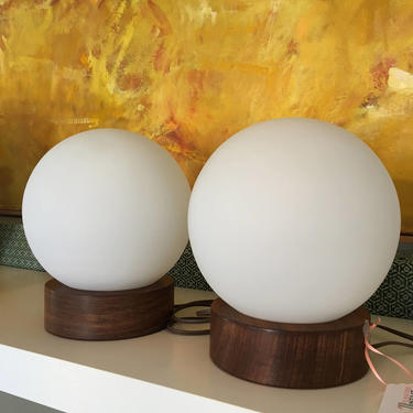Vintage MCM Globe Lamps - Danish Modern Table Lamps - Mid Century Table Light by PursuingVintage1