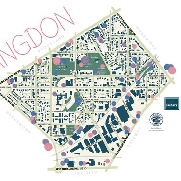 Langdon Washington DC neighborhood map print 11x17 