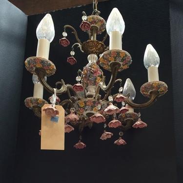 Wonderful vintage capo de monte chandelier.#vintage #architecturalsalvage #lightingfixture #chandeliers
