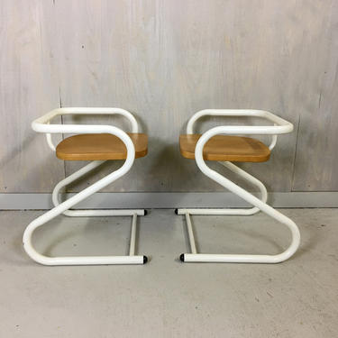 Pair of Mid Century Amisco Tubular Steel Chairs 