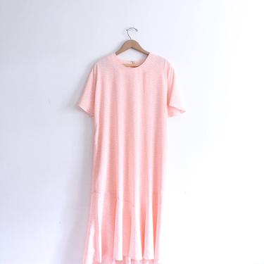 Pink Bow Pattern 90s Midi Dress 