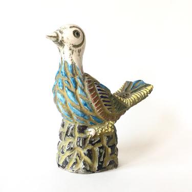 Vintage Ceramic Mosaic or Majolica Style Bird 