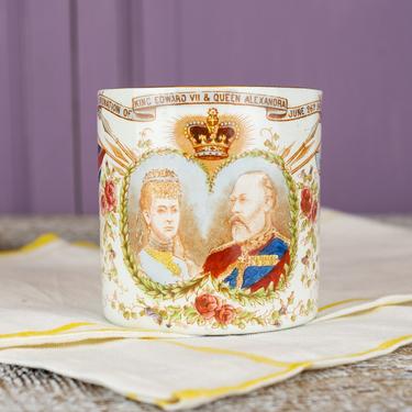Antique King Edward VII and Queen Alexandra Coronation Mug