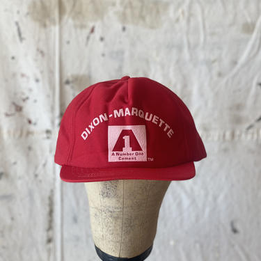 Vintage 1980s Dixon Marquette Snapback Construction Hat 