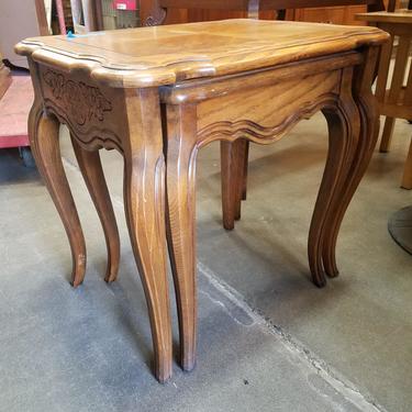 Vintage Oak French Style Nesting Tables