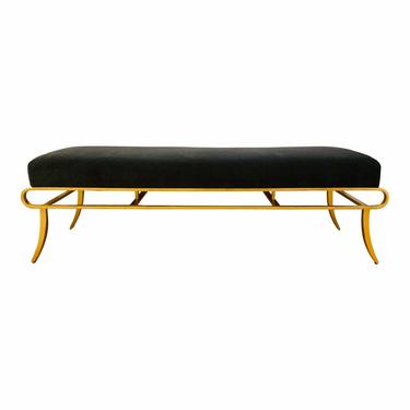 Curry and Co. Modern Ebony Velvet Claude Bench