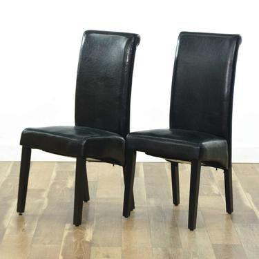 Pair Of Black Contemporary Dining Chairs
