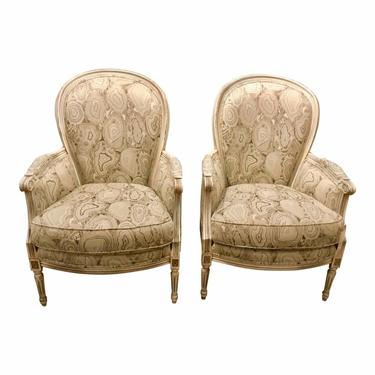 Currey & Co. Transitional Agate Fabric Dubarry Chairs Pair