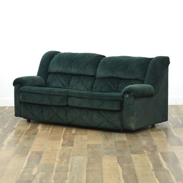 Contemporary Overstuffed Hunter Green Sleeper Sofa