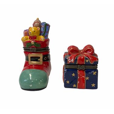 Holiday Christmas Theme Characters Shape Porcelain Small Box Containers ws1700CE 