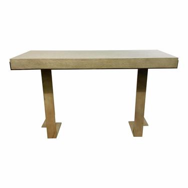 Modern Greige Wood and Metal Console Table