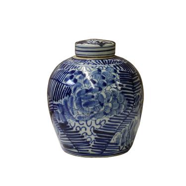 Chinese Oriental Small Blue White Porcelain Ginger Jar cs3338E 