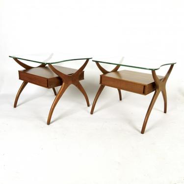 Pair of Vladimir Kagan Style Side Tables