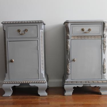 Pair/Set Grey nightstands/accent tables/end tables 