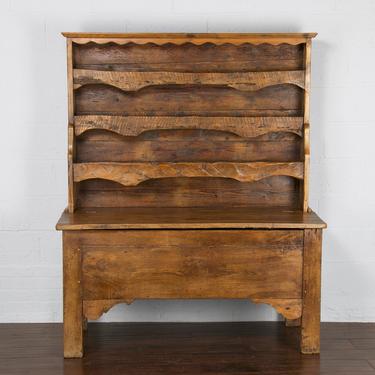 Late 19th Century Country French Provincial Oak Kitchen Hutch Cabinet 