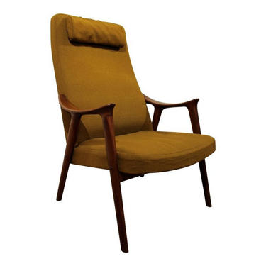 Mid-Century Danish Modern Folke Ohlsson Style Teak Lounge Chair 