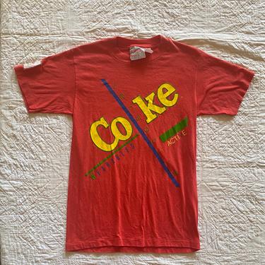 Vintage 1987 Coke Wearables Active T Shirt Soda Cola 