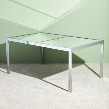 Chrome and Mirror Glass Dining Table