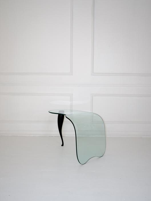 Fiam Waterfall Edge Glass Side Table by Roberto Semprini