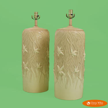 Pair of Ceramic Roots Table Lamps