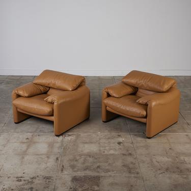 Pair of Maralunga Lounge Chairs by Vico Magistretti for Cassina