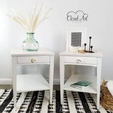 Mersman 7707 Mid Century Modern Nightstands End Tables Side Tables Home Decor Furniture White Table Farmhouse by CloudArt