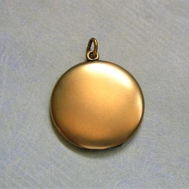Antique Victorian Gold Filled Locket Pendant, Plain Gold Filled Locket, Antique Gold Filled Locket Without Monogram (#3886) 