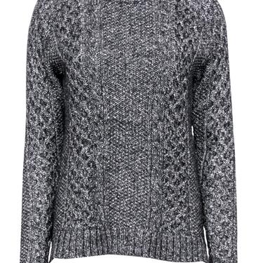 Theory - Charcoal Cable Knit Fisherman Sweater Sz S