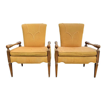 Vintage Pair of James Mont Style Lounge Chairs 