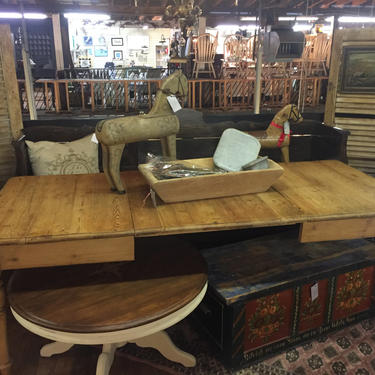 1880s Antique Swedish Pine Farm table, with leaf LOCAL Alexandria VA PICK Up Only 