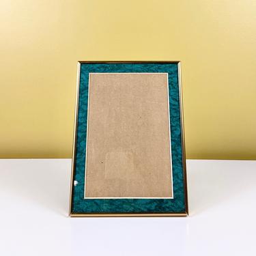Gold Picture Frame with Green Matting for 5x7 Photo 
