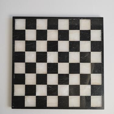 Vintage Black and White Onyx Chess Board | Board Only 