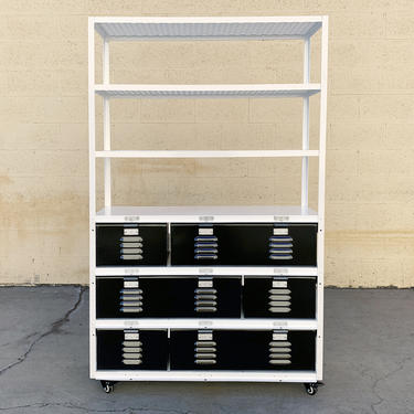 Custom 3 X 3 Locker Basket Unit on Casters With Expanded Metal Shelves