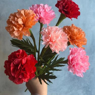 Crepe Paper Carnation -- Paper Flowers for Home Decor or Weddings 