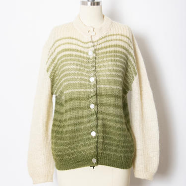 1950s Sweater Ombre Wool Mohair Cardigan S 